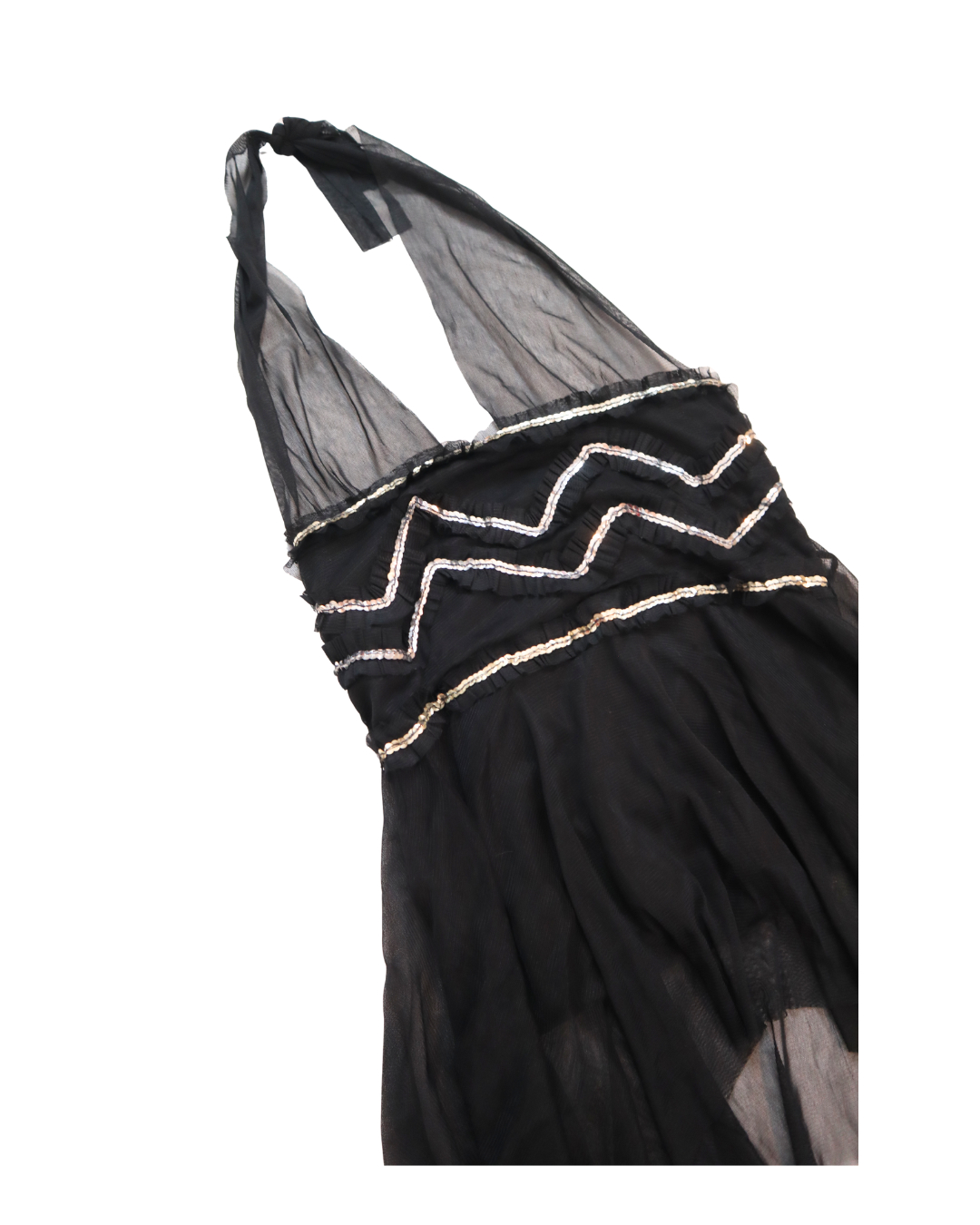 Black Y2K Beaded Embellished Top