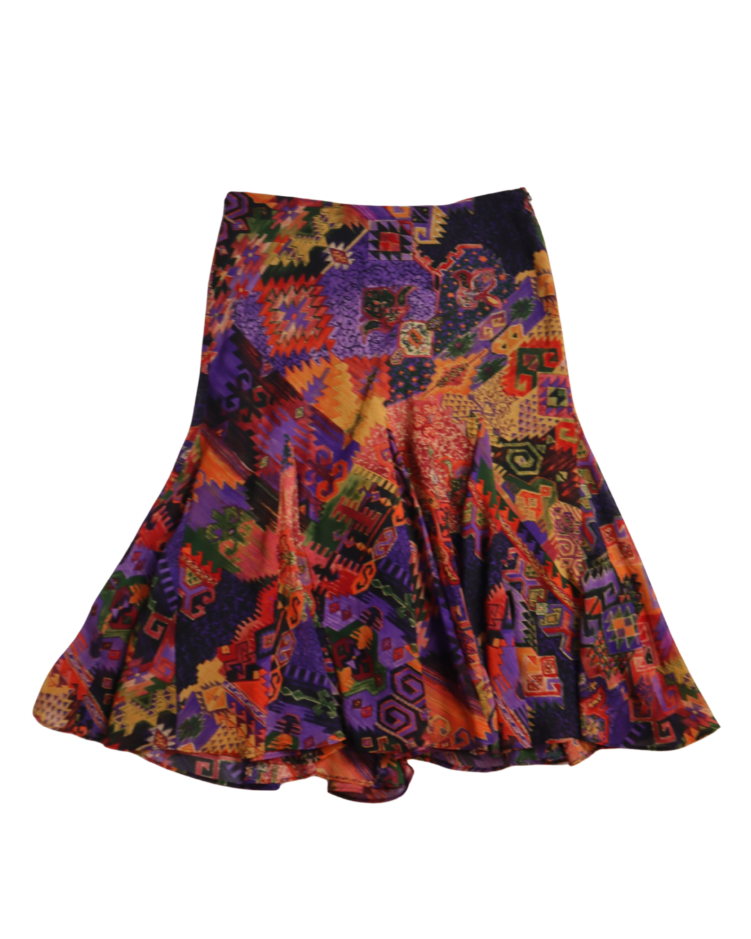Boho Rainbow Abstract Pattern Midi Skirt 