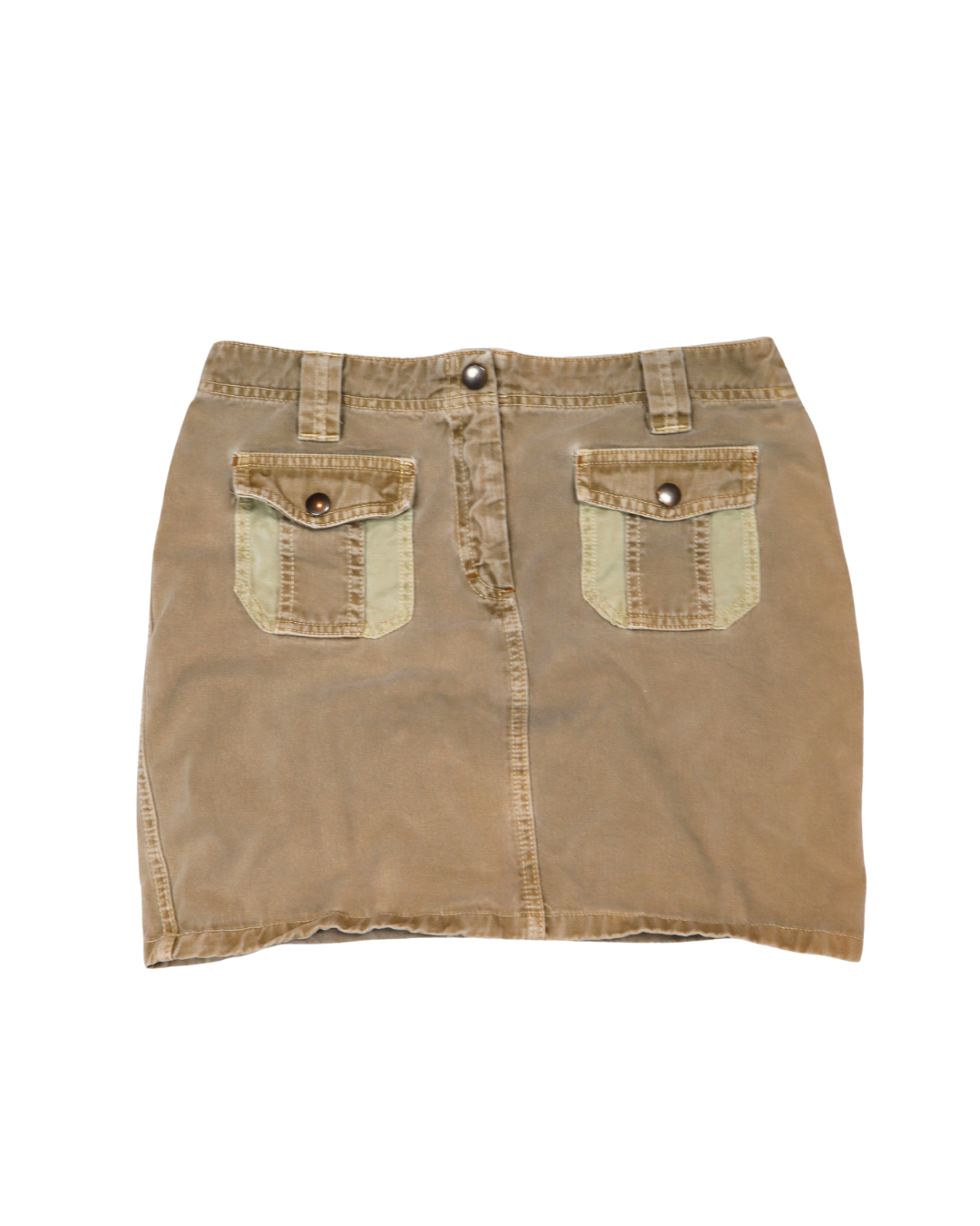 Green/Tan Cargo Mini Skirt