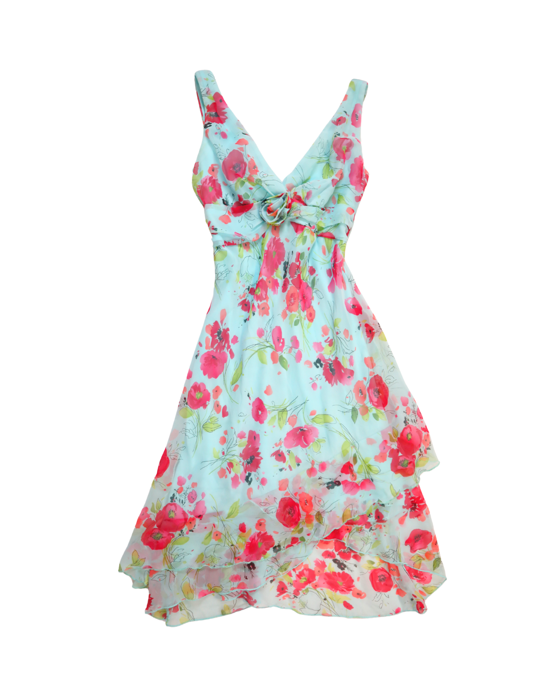 Blue And Pink Floral Y2K Dress