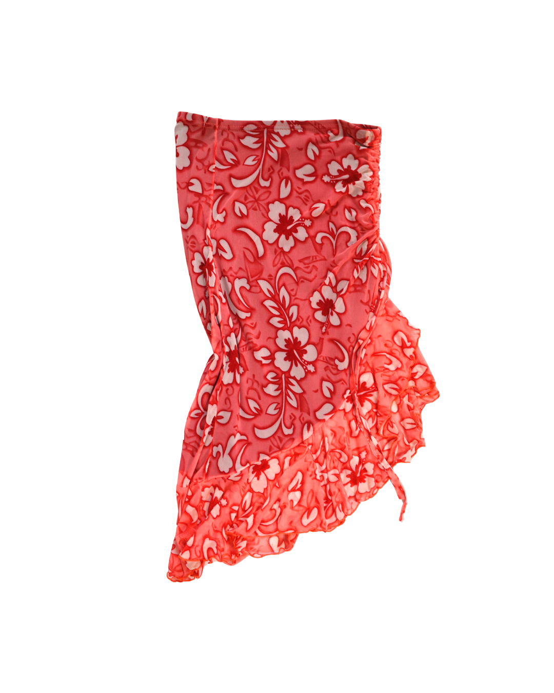 Red/Pink Floral Y2K Midi Skirt