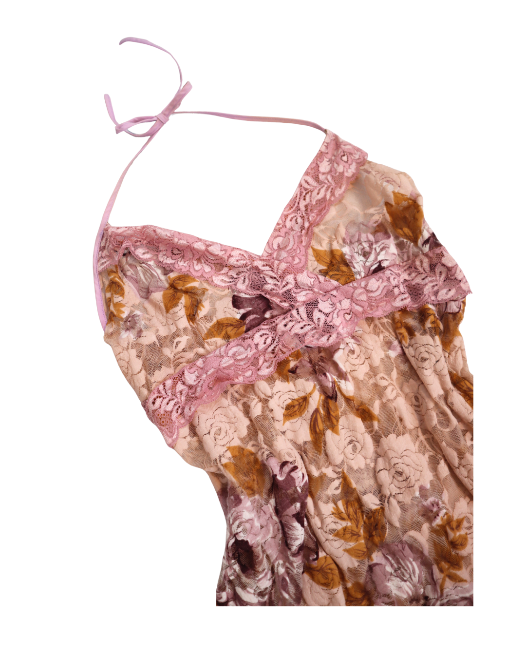 Purple And Brown Floral Lace Cami