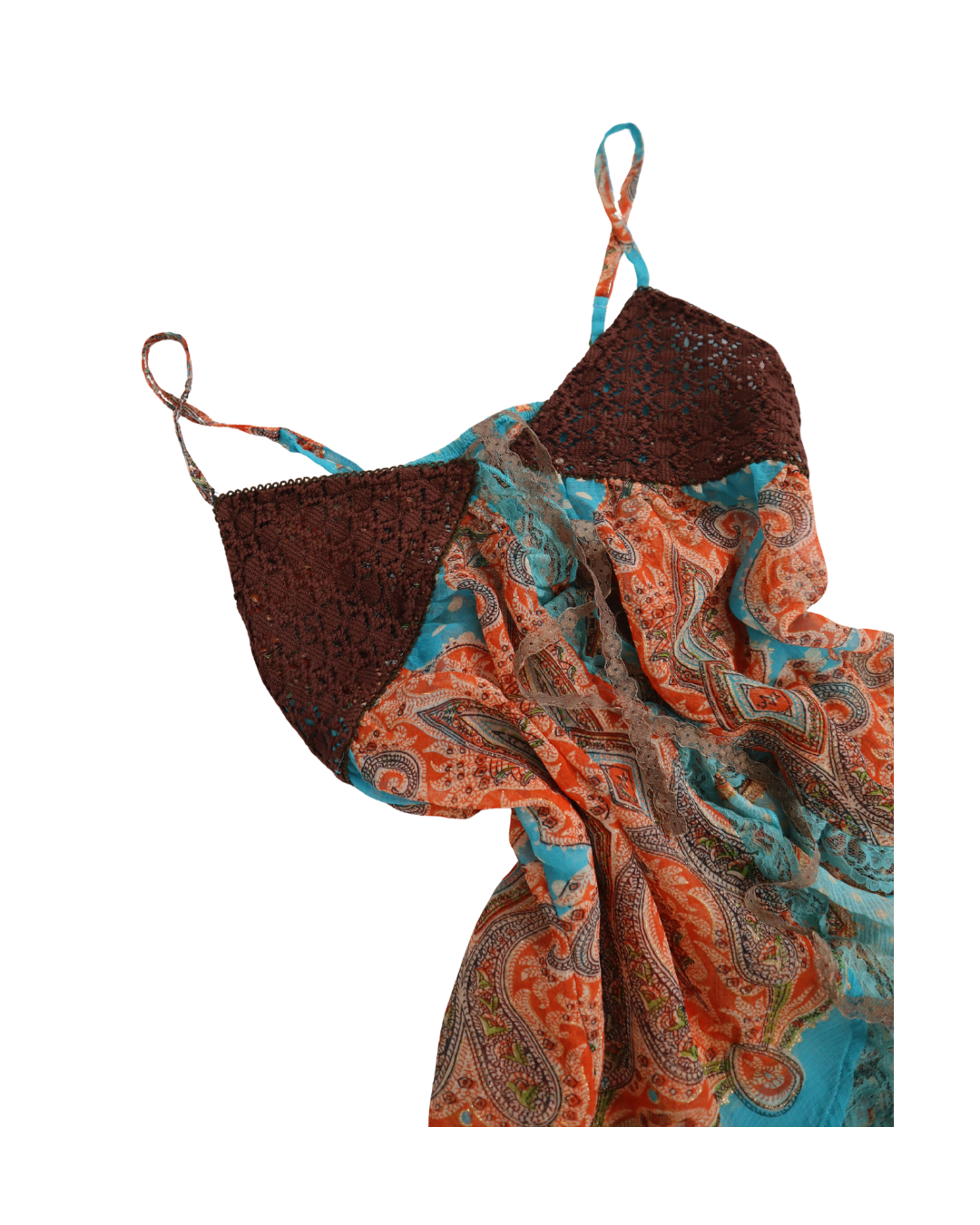Blue And Brown Boho Pattern Sheer Cami