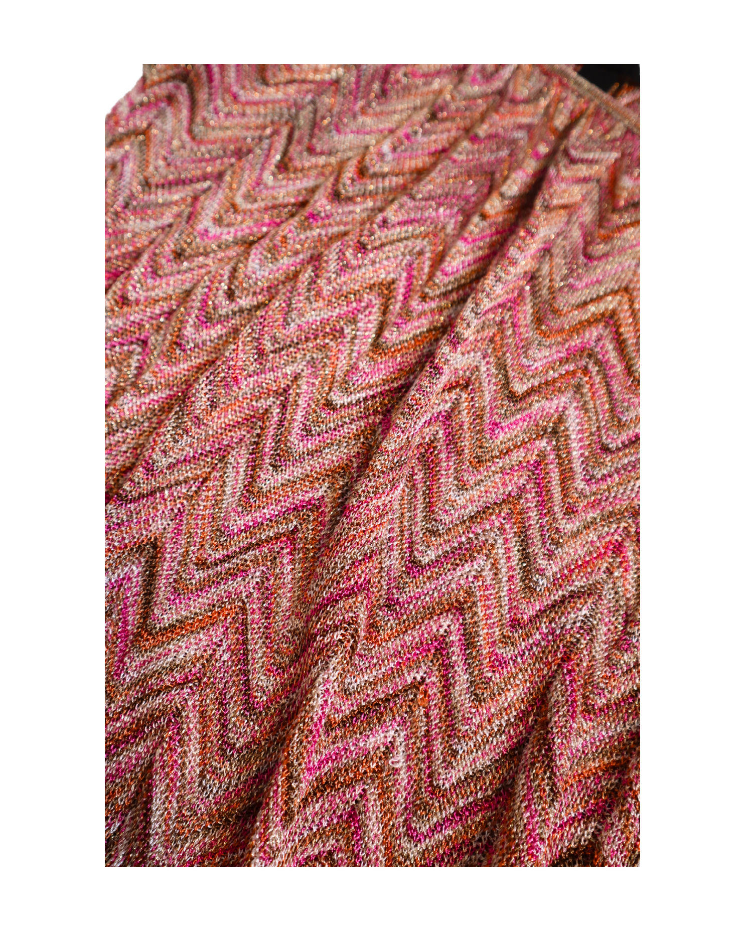 Rainbow Chevron Tinsel Short Sleeve Top