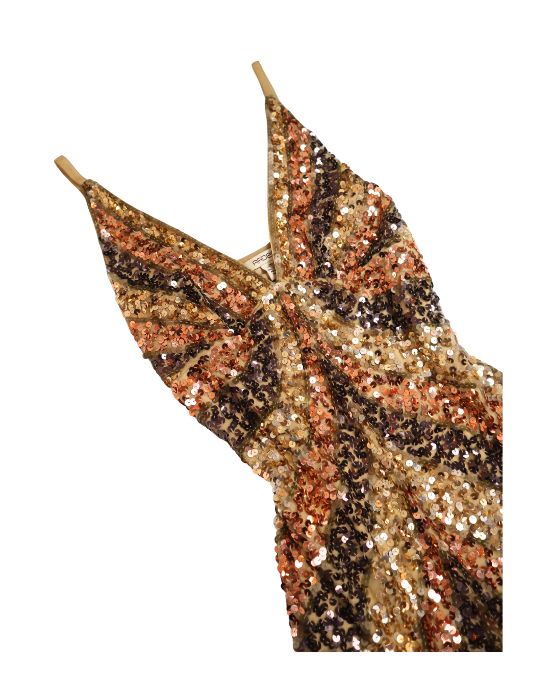 Gold, Bronze And Brown Sequin Mini Dress