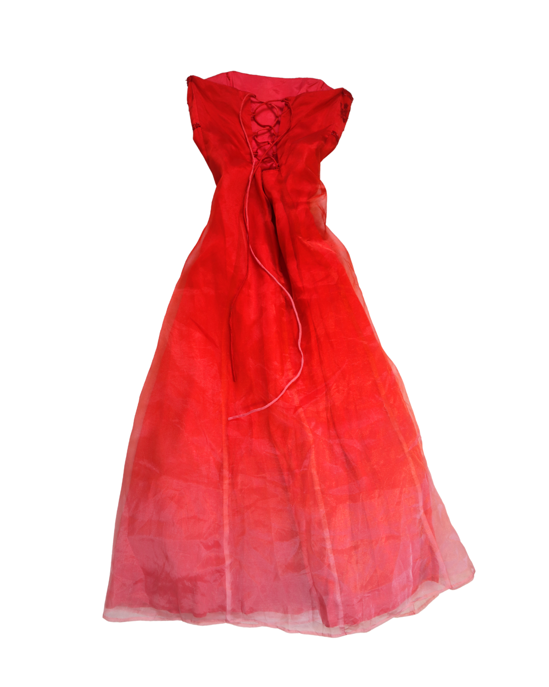 Y2K  Red Ombre Bead Detailed Dress