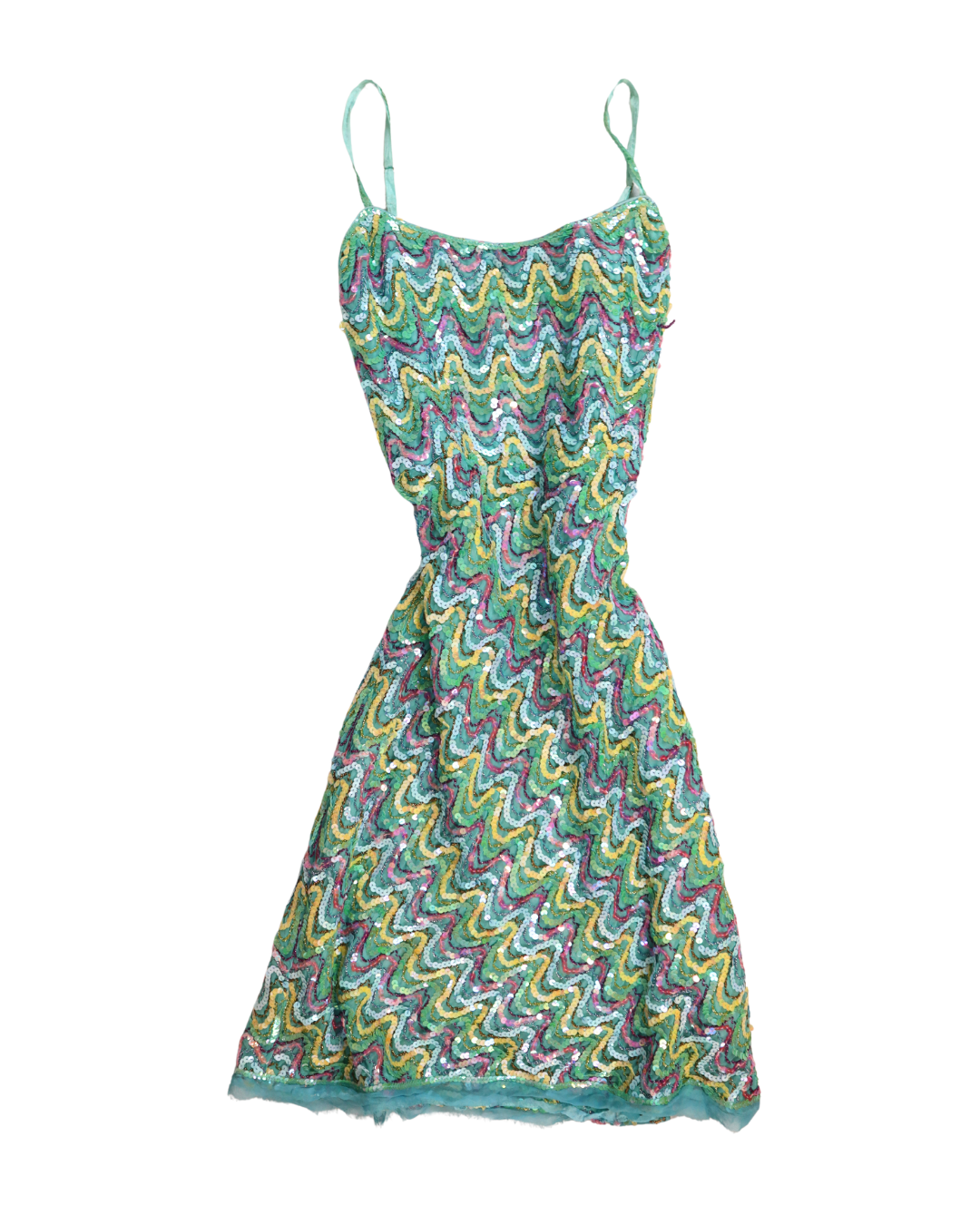 RARE Y2K Sequin Pattern Multi Colored Cocktail Dress