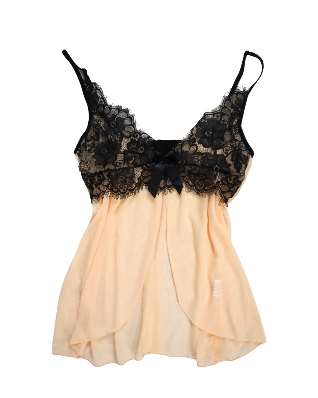 Y2K Black And Cream Lace Top