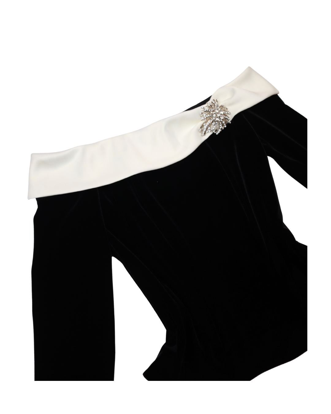 Black Velvet Boned Top W/Embellishment