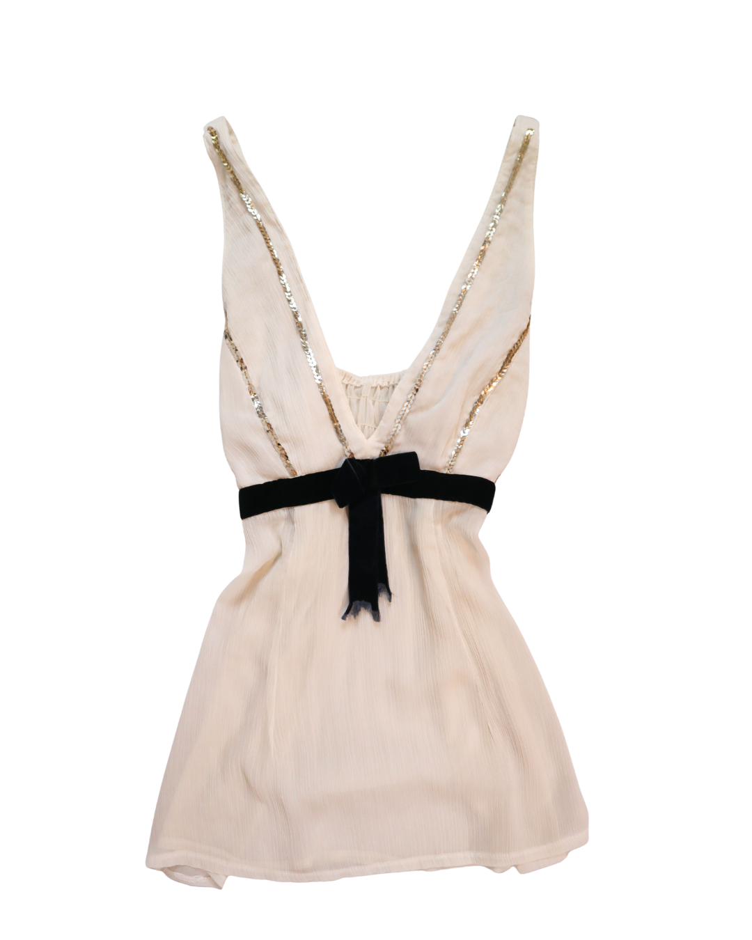 Y2K White And Gold Embellished Tank Top
