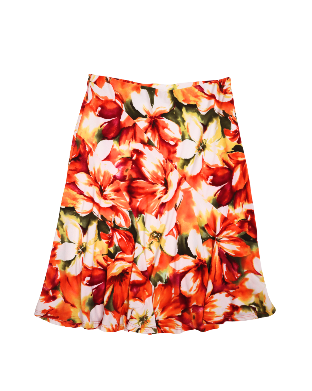 Bright Floral Midi Skirt 