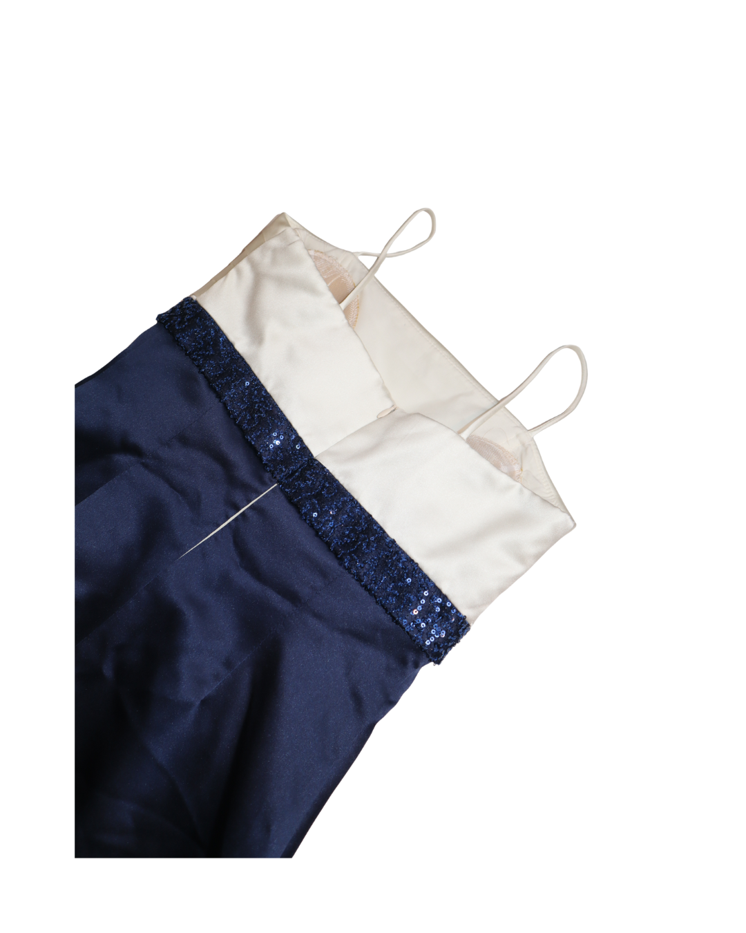 White And Blue Embellished Mini Dress
