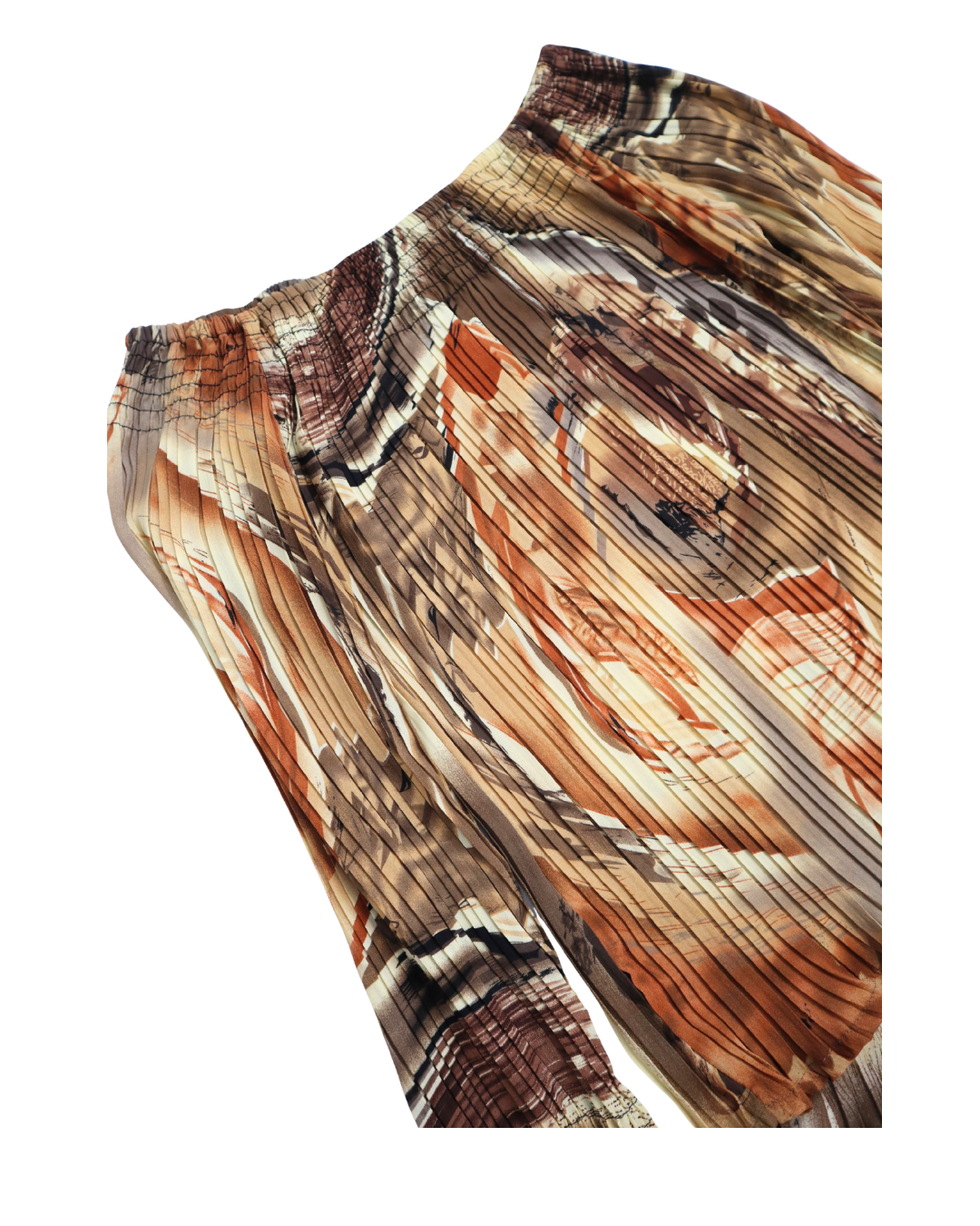 Off The Shoulder Brown Pattern Top 