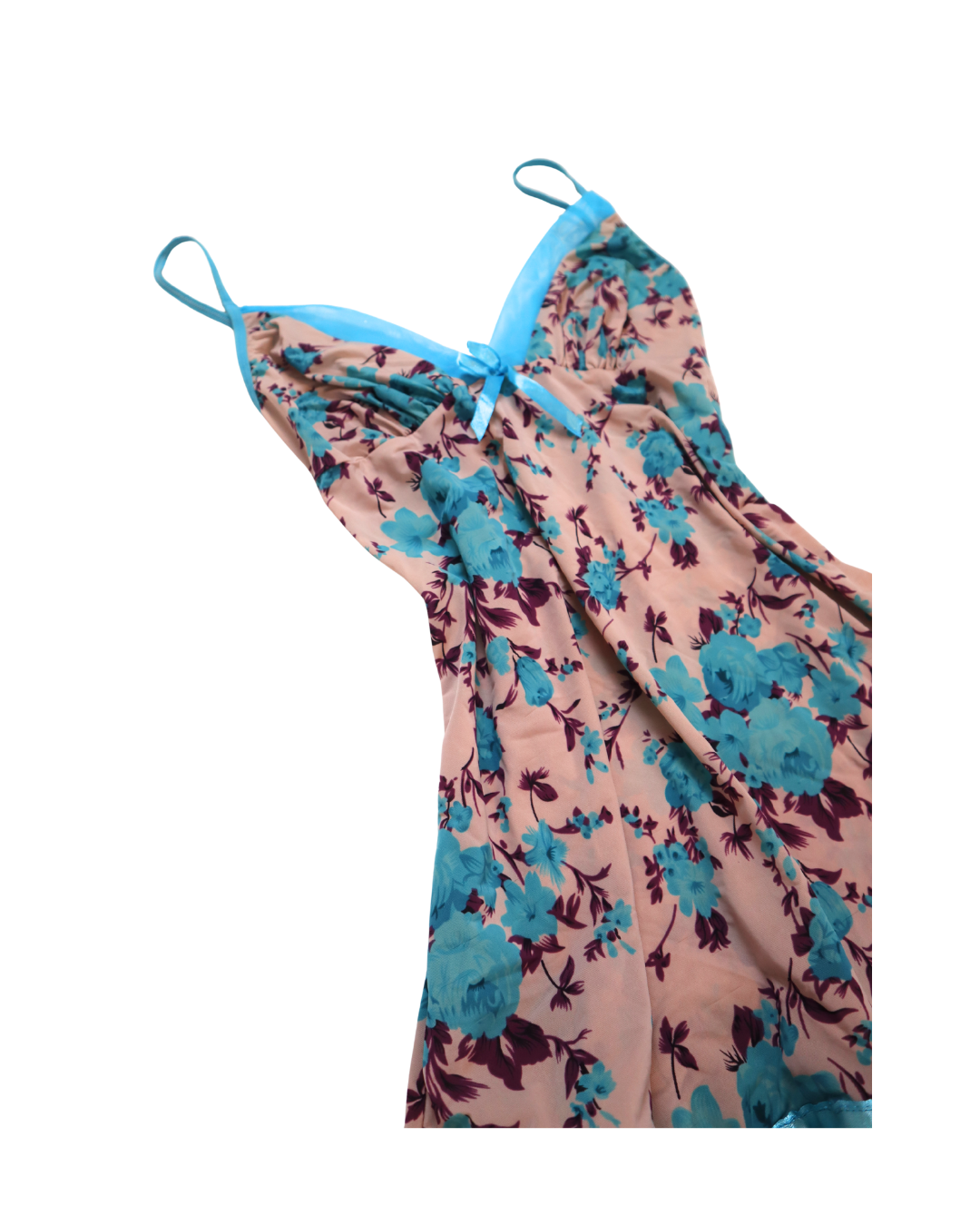 Y2K Blue And Beige Floral Cami 