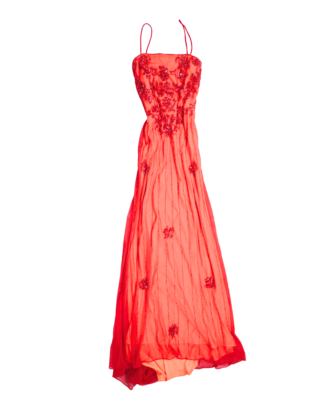 RARE Y2K Neon Pink Beaded Dress