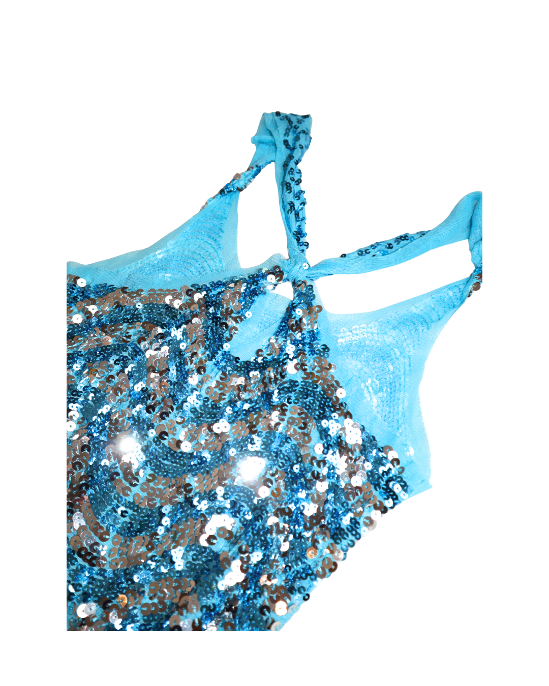 Sparkly Blue And Silver Sequin Embellished Top/Micro Dress