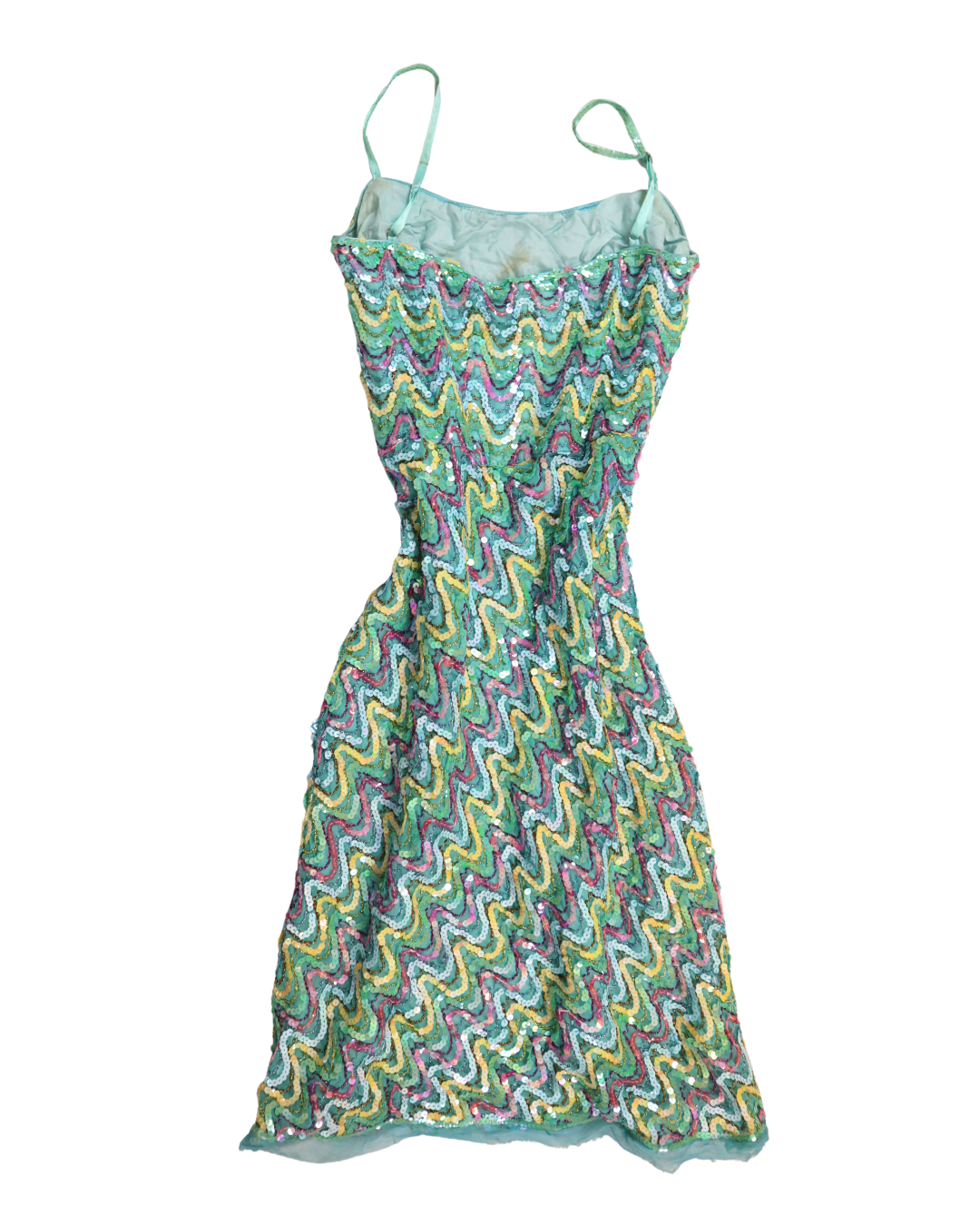 RARE Y2K Sequin Pattern Multi Colored Cocktail Dress