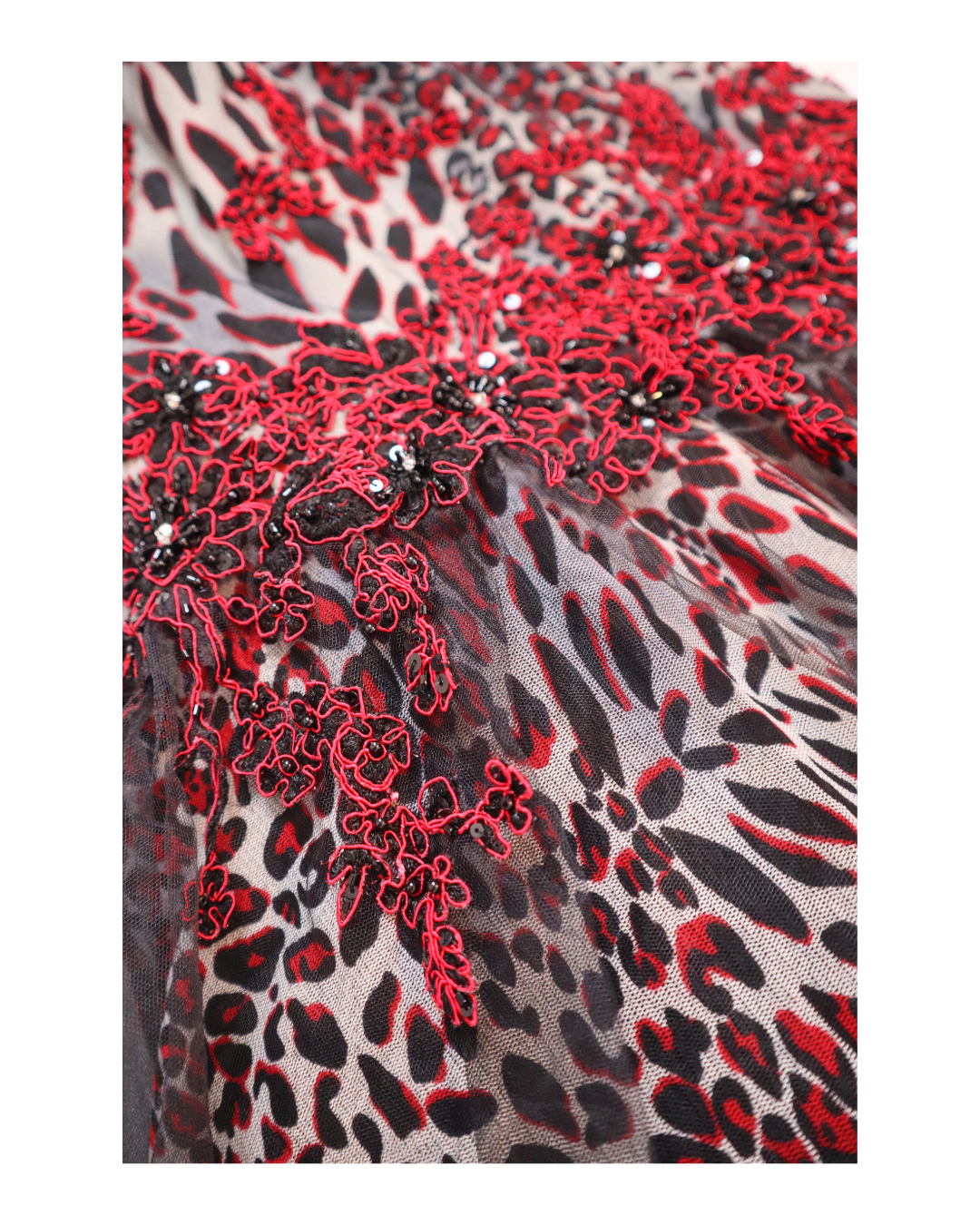 RARE Y2K Red Leopard Print Mermaid Dress