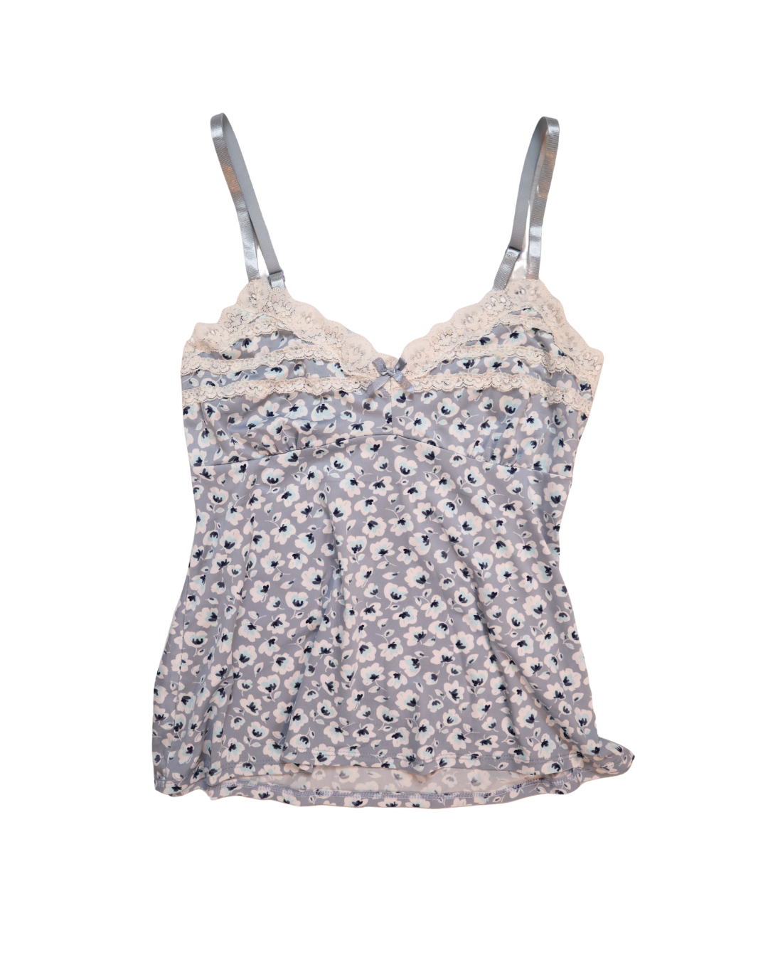 Blue Y2K Lace Tank Top