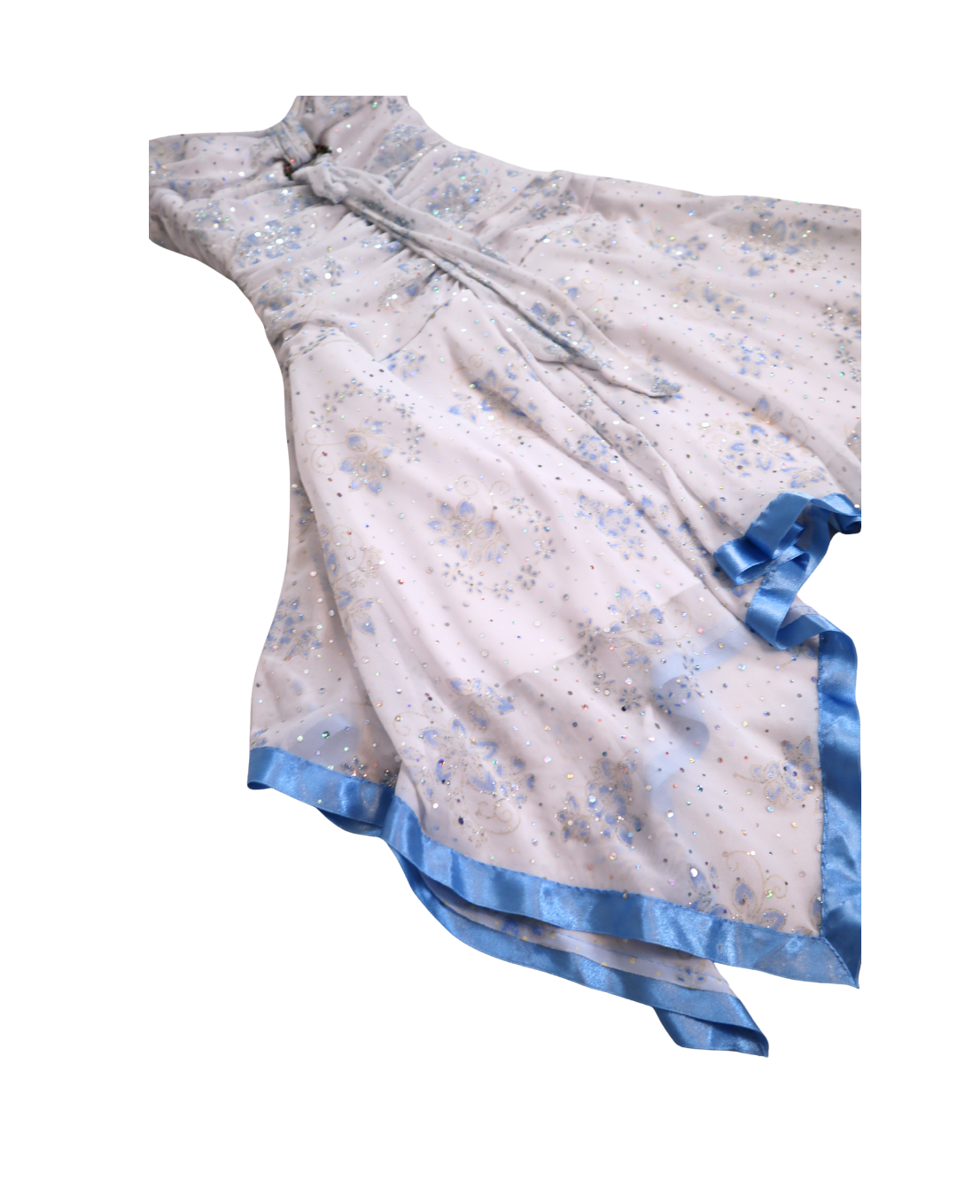 Y2K White And Blue Sparkly Dress 