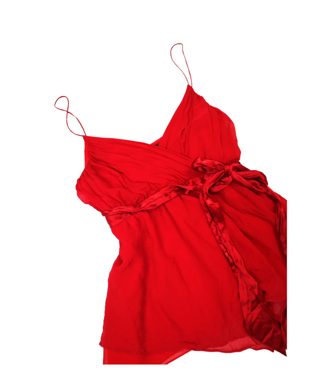 Red Tie Front Tank Top