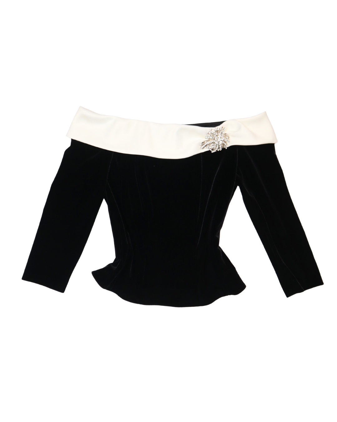 Black Velvet Boned Top W/Embellishment