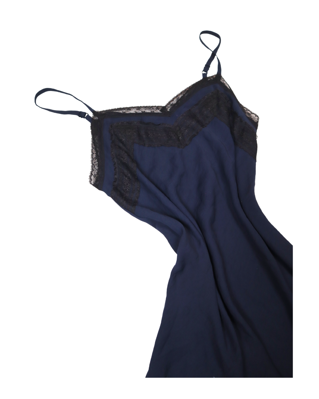 Navy Blue And Black Lace Detailed Tank Top