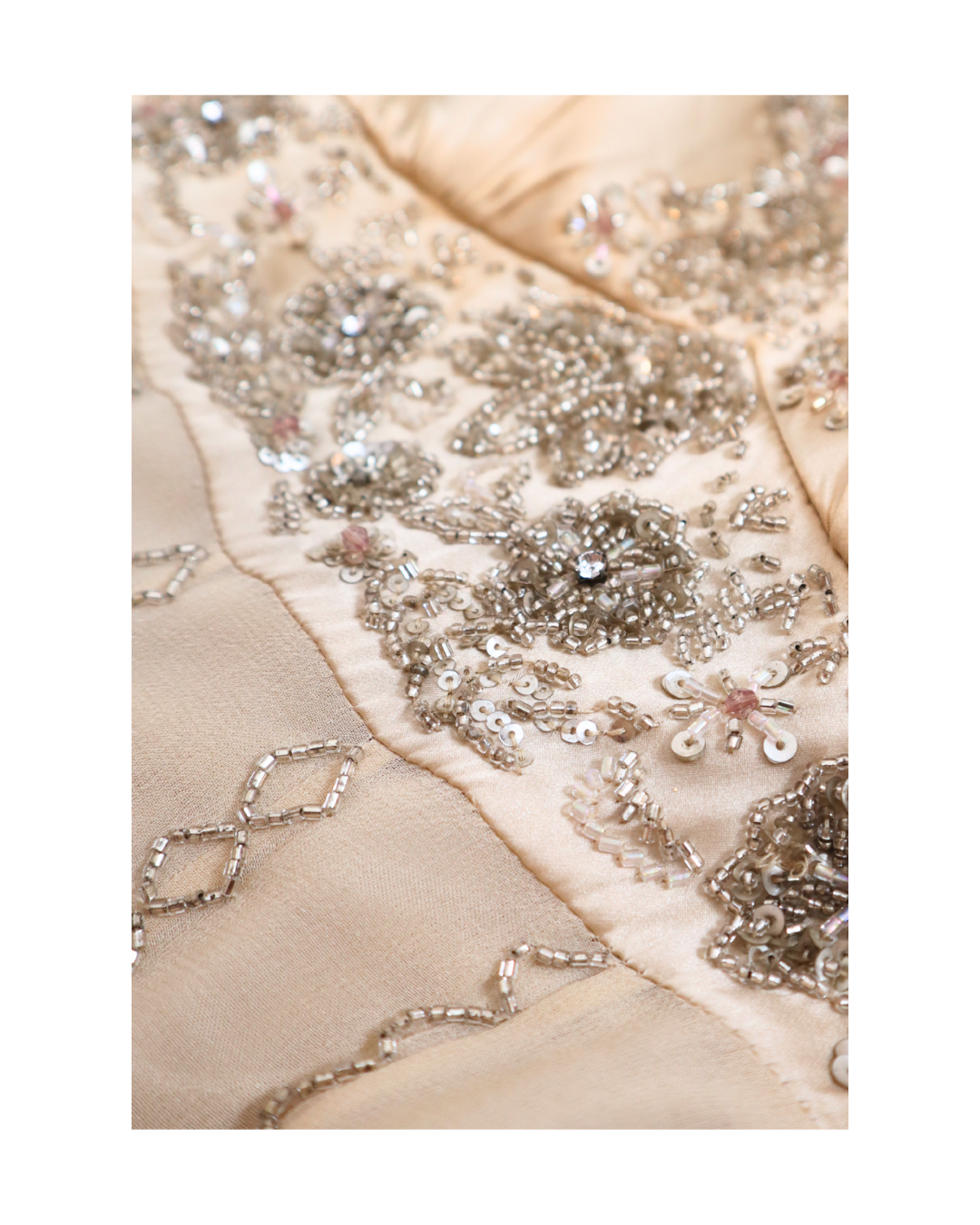RARE Y2K Cream Beaded Embellished Dress