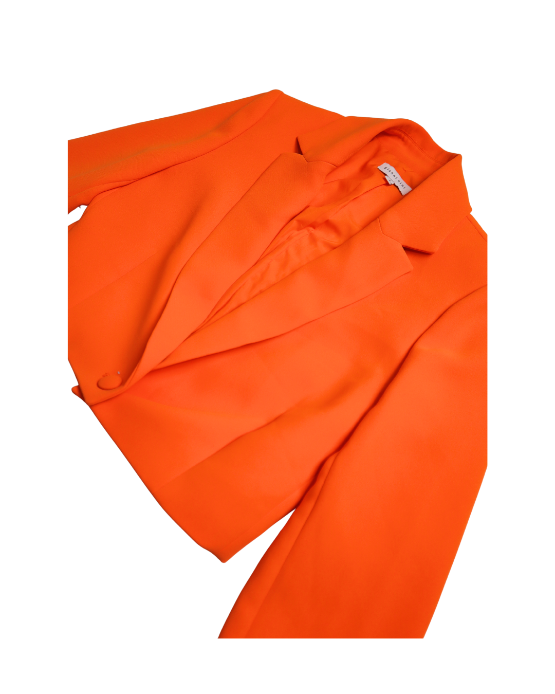 Neon Orange Cropped Blazer Jacket 