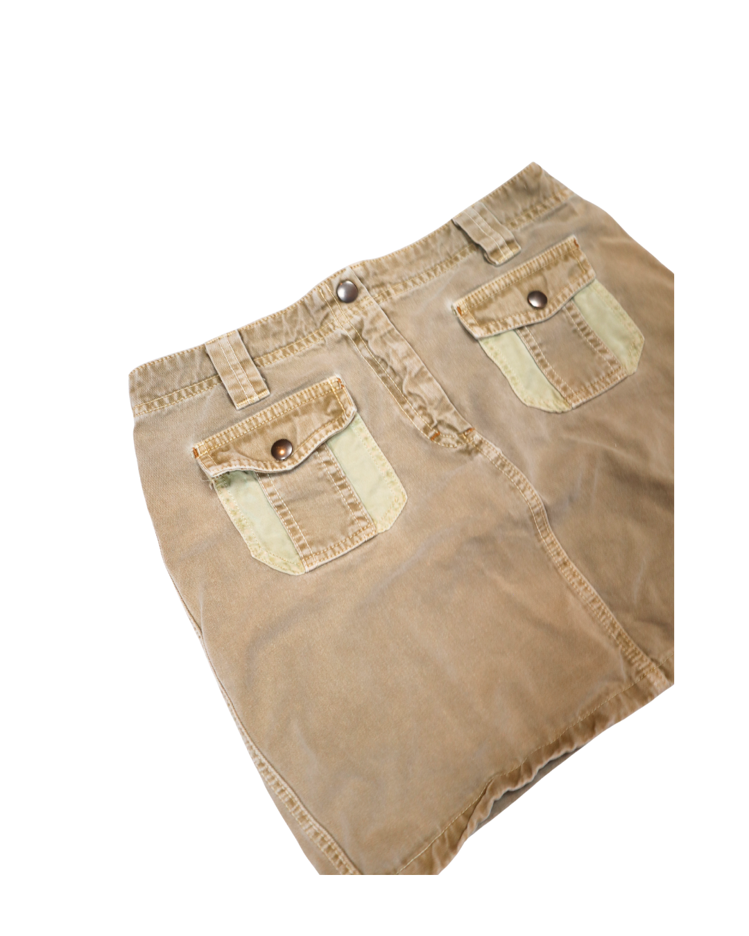 Green/Tan Cargo Mini Skirt