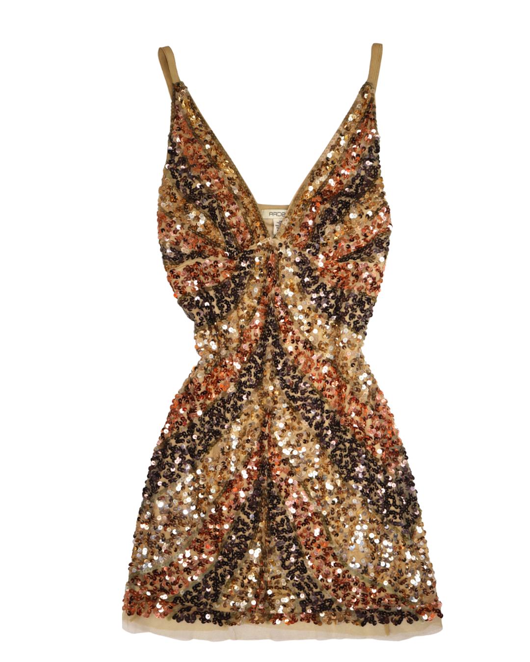 Gold, Bronze And Brown Sequin Mini Dress