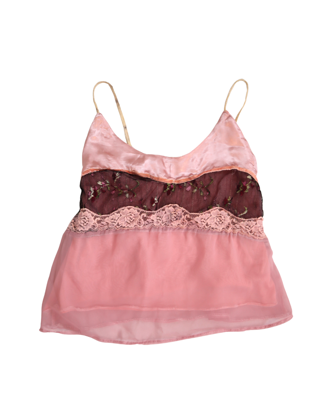 Pink Color Blocked Cami Top