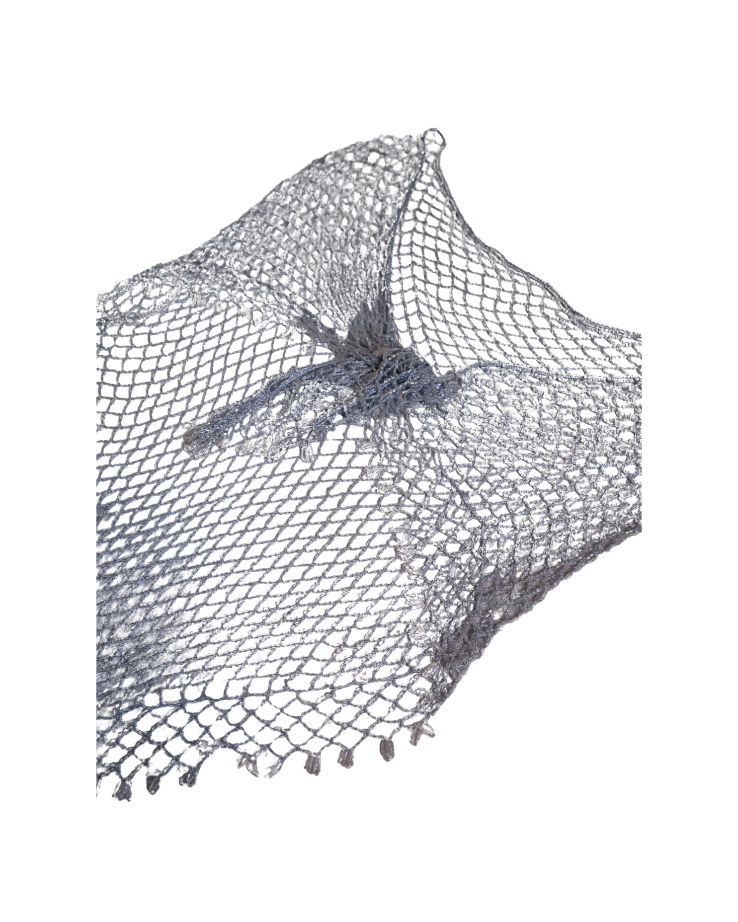 Blue Crystal Beaded Shawl 