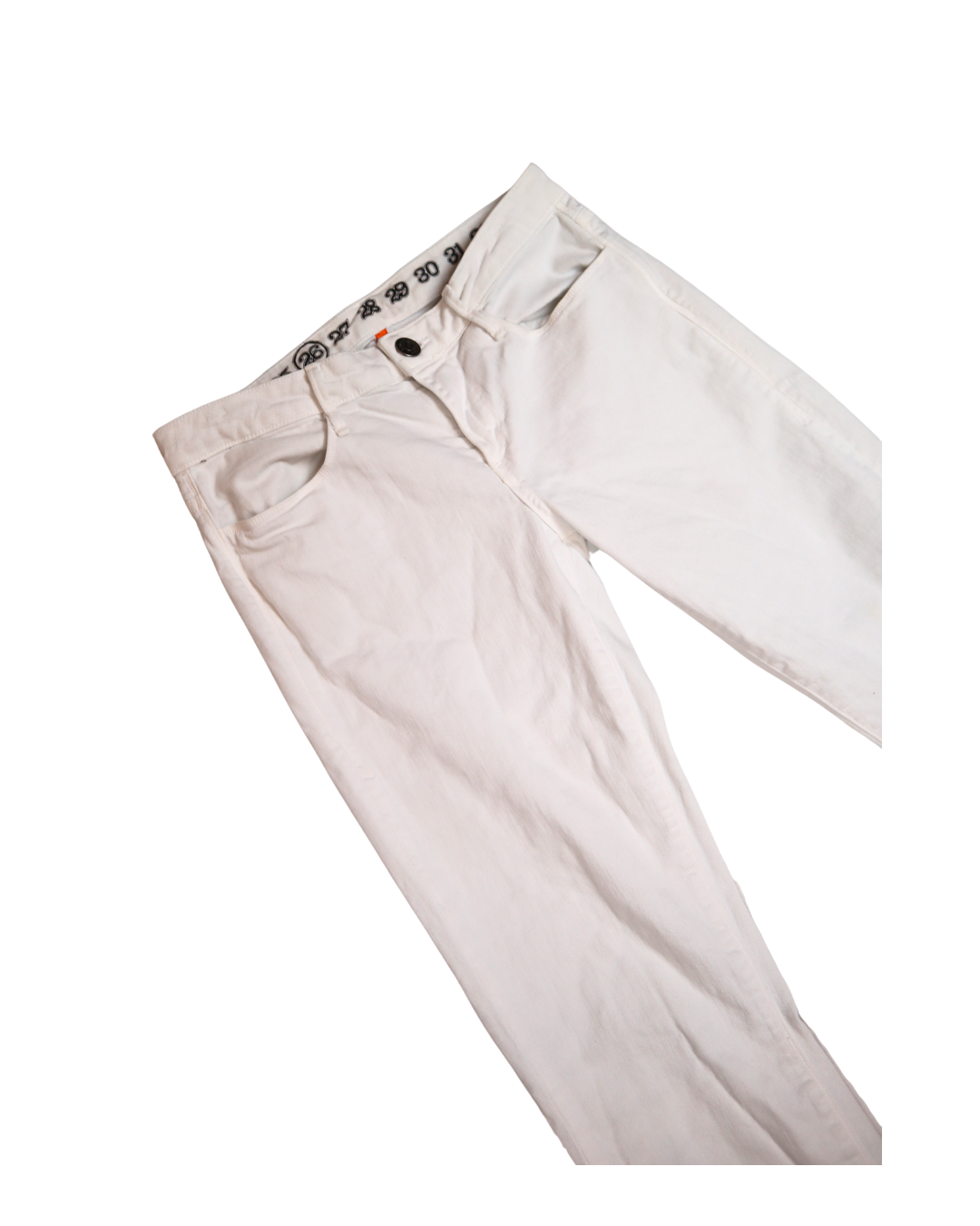 White Low Waisted Flare Bottom Jeans