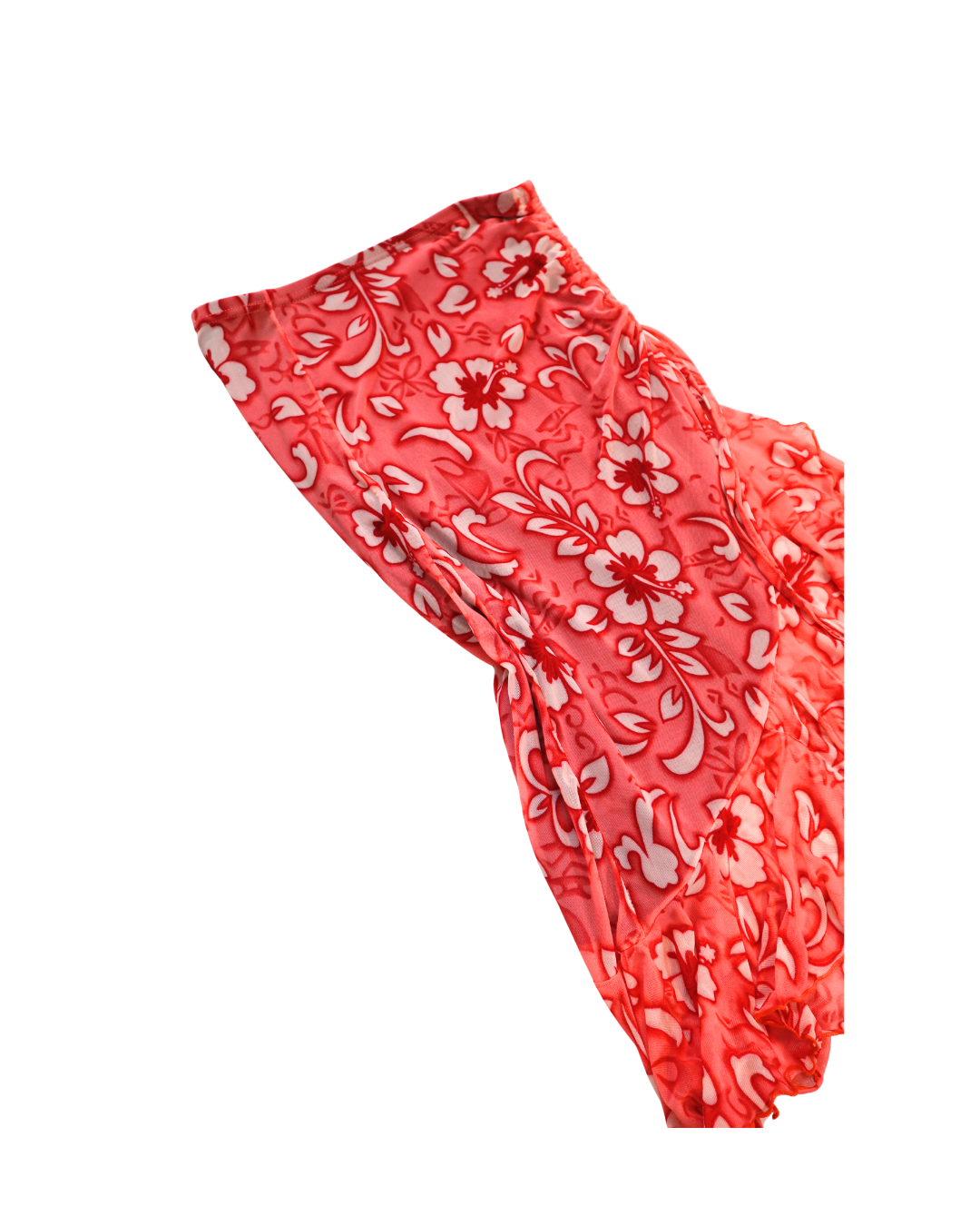 Red/Pink Floral Y2K Midi Skirt