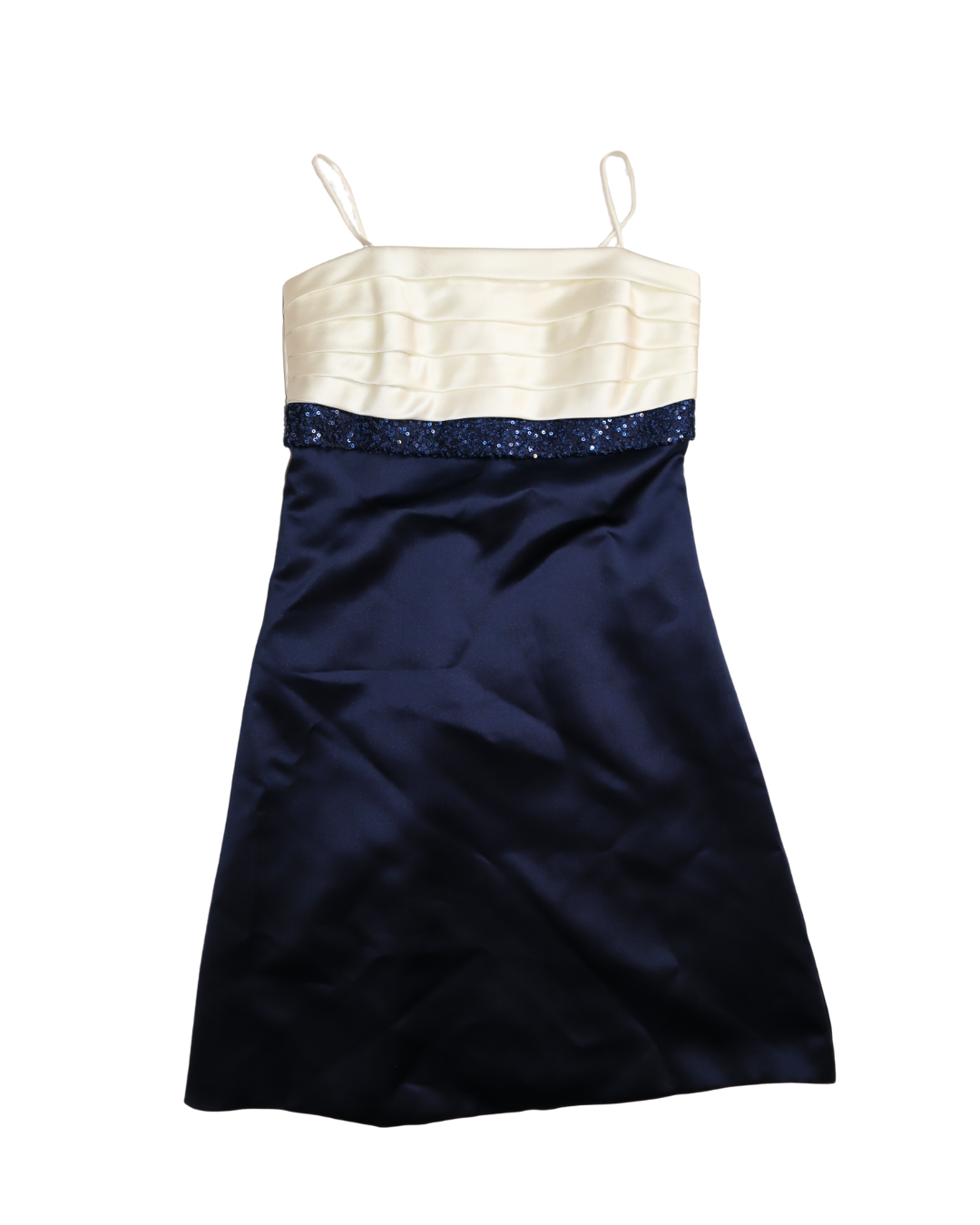 White And Blue Embellished Mini Dress