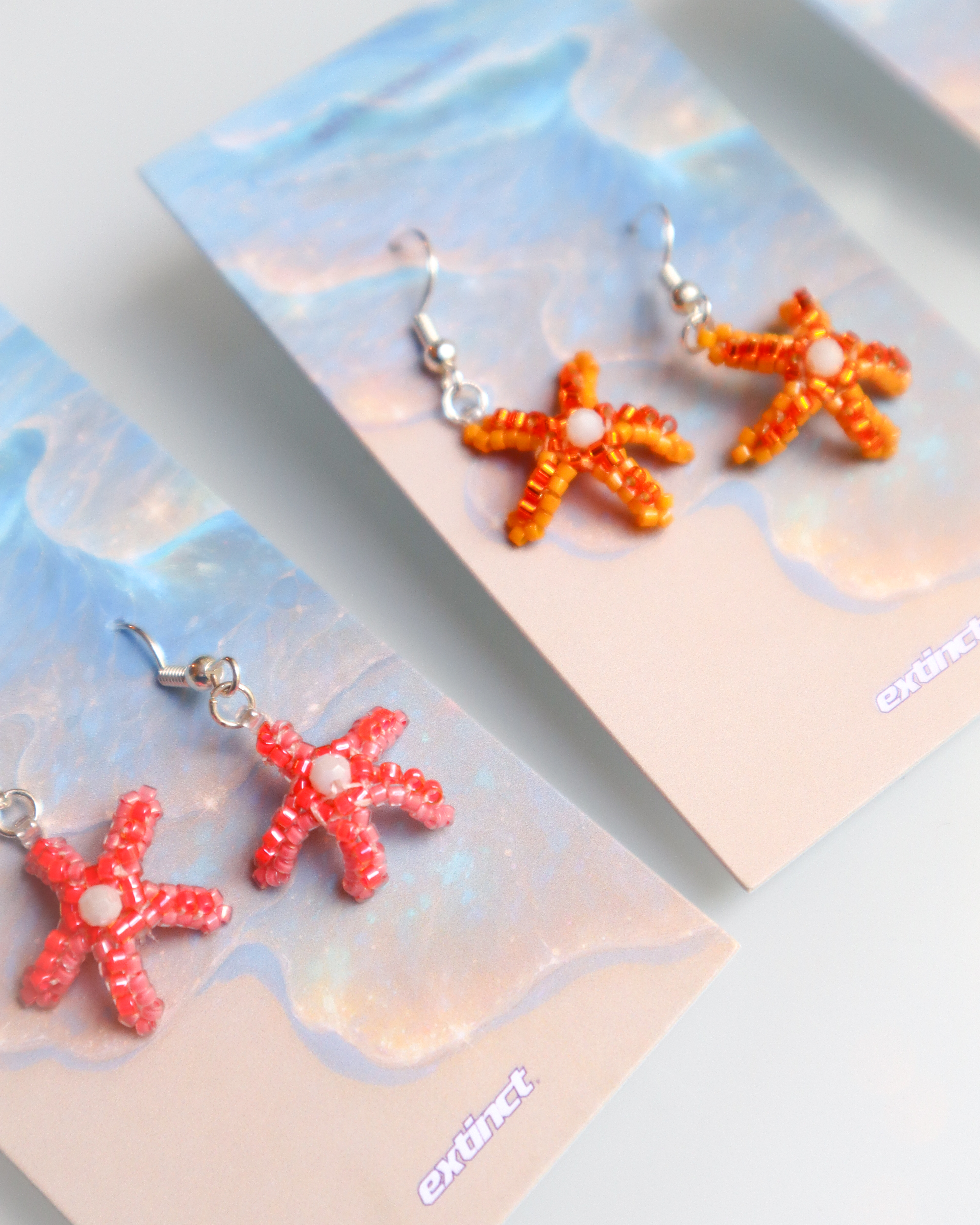 Hand Beaded Starfish Earrings