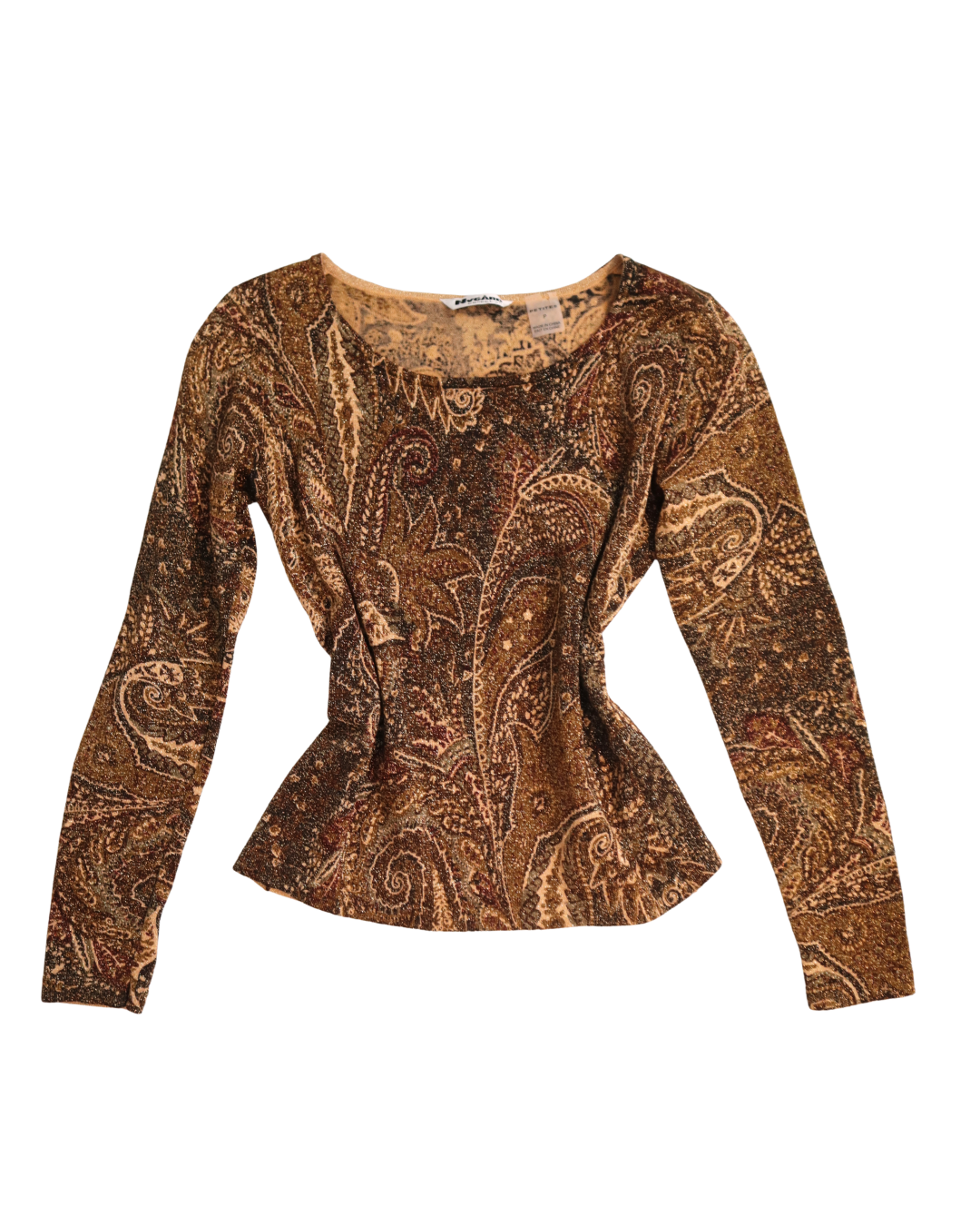 Brown Pattern Tinsel Top