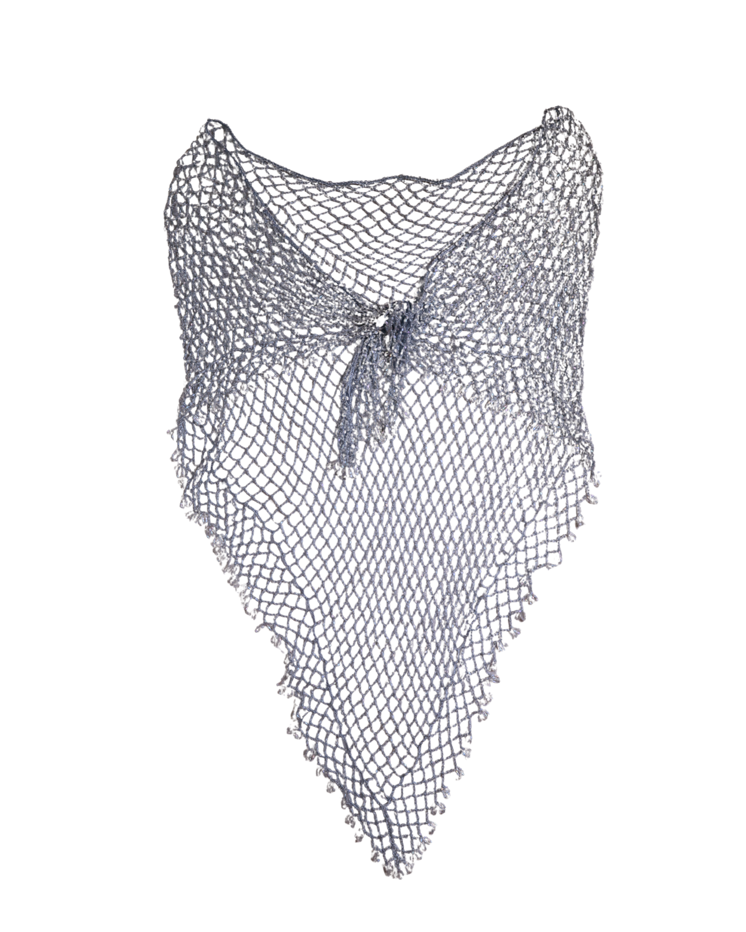 Blue Crystal Beaded Shawl 