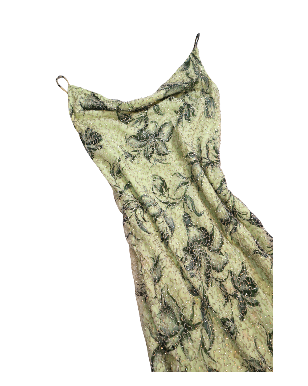 RARE Beaded Y2K Asymmetrical Light Green Dress