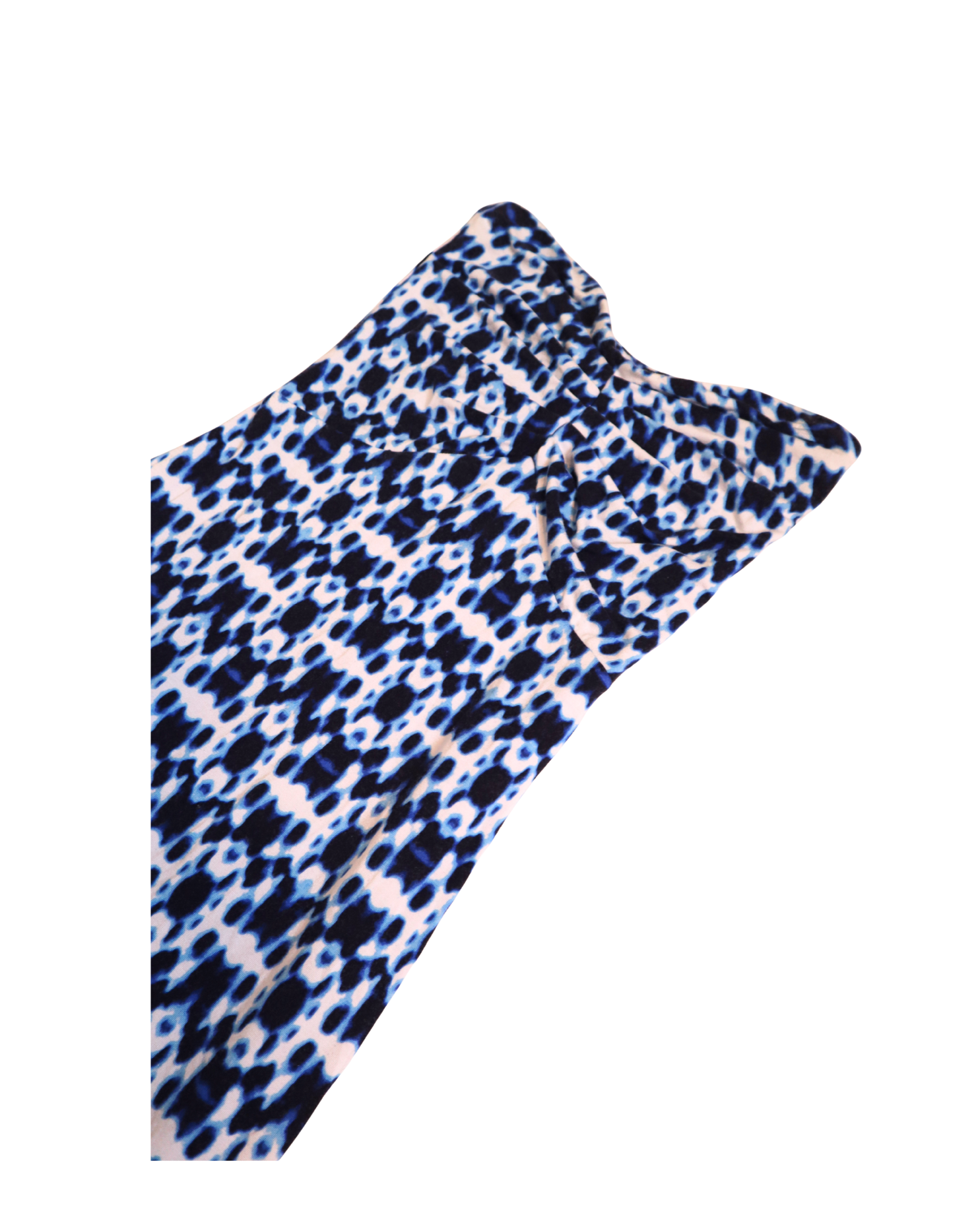 Bodycon Strapless Blue And White Pattern Mini Dress