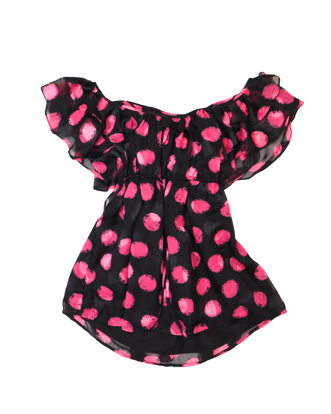 Black And Pink Polka Dot Top