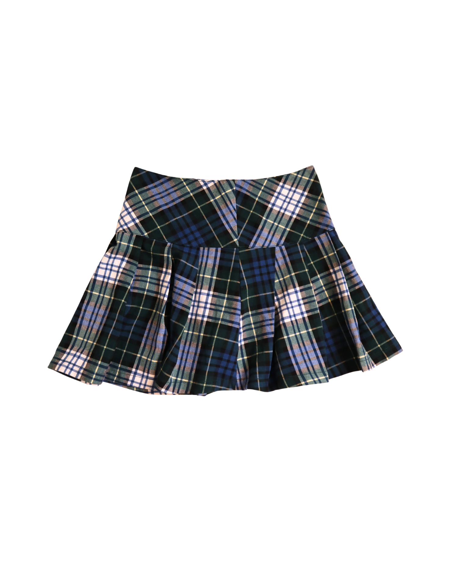 Blue And Green Plaid Mini Skirt