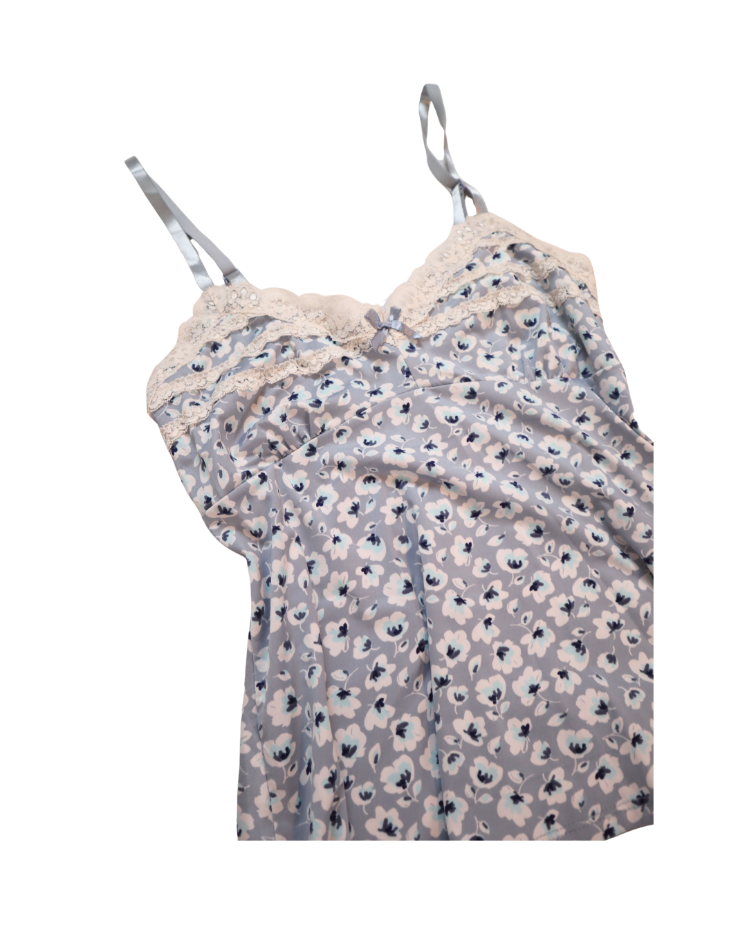 Blue Y2K Lace Tank Top