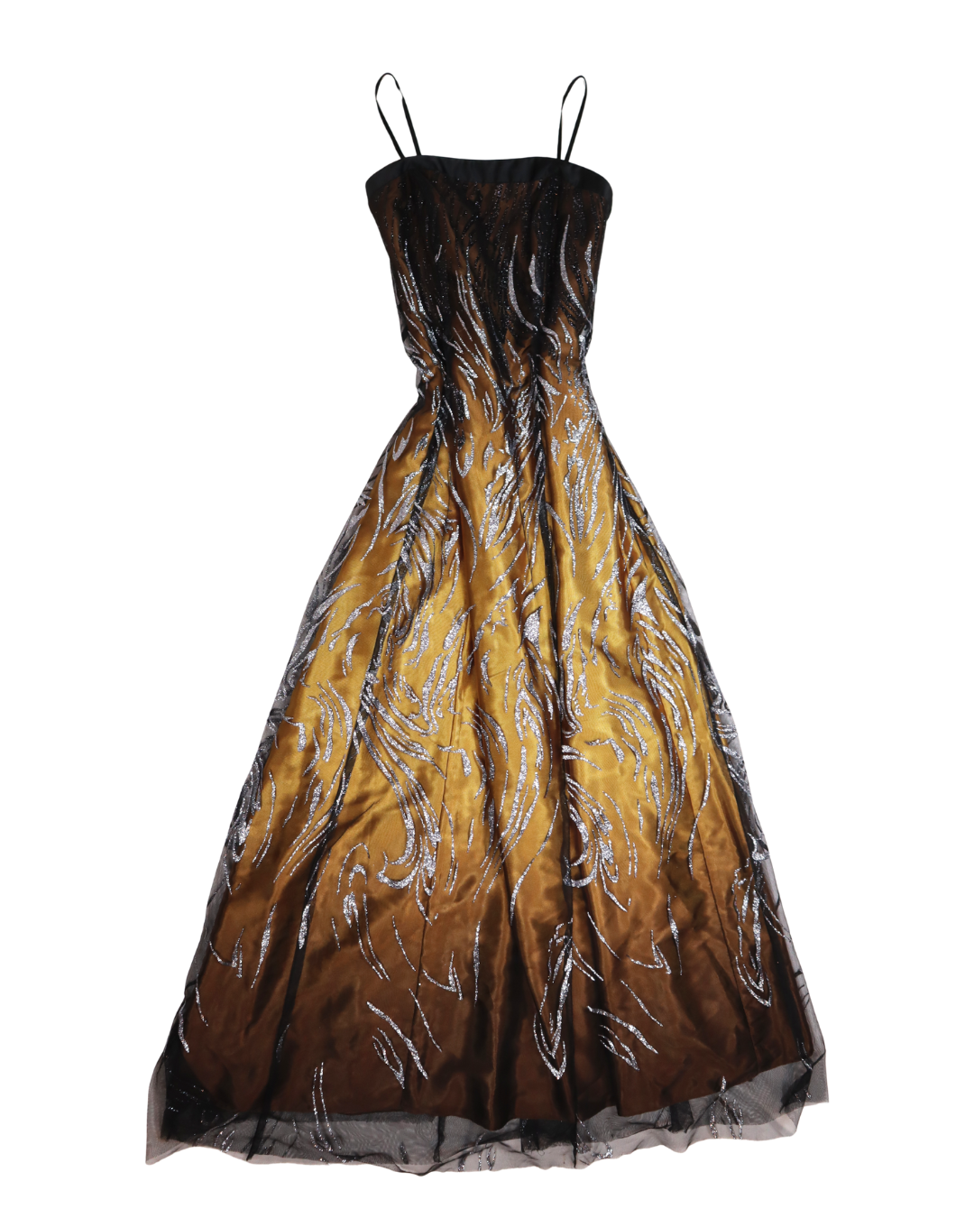Black And Gold Sparkly Detailed Corset Dress