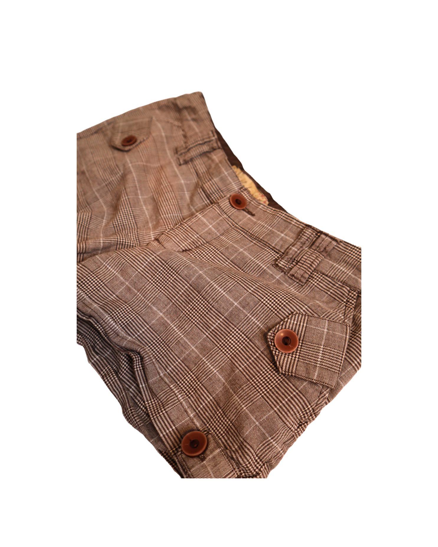 Brown Plaid Shorts