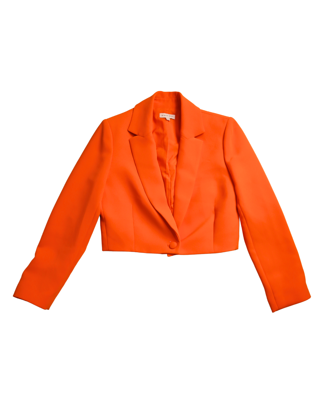 Neon Orange Cropped Blazer Jacket 