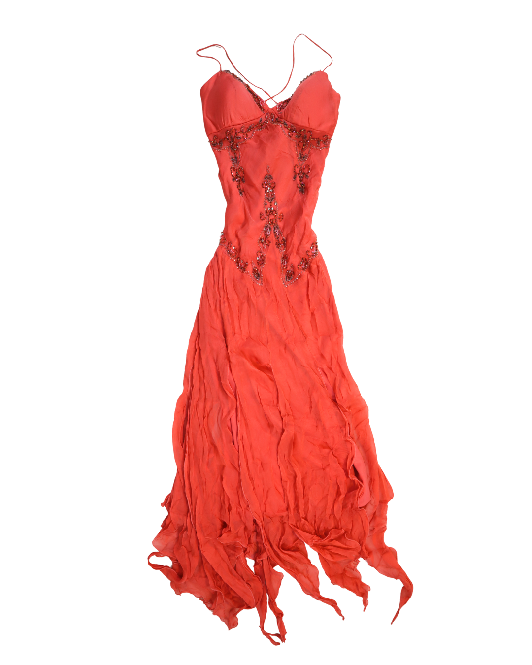 RARE Y2K Flowy Pink Beaded Dress 