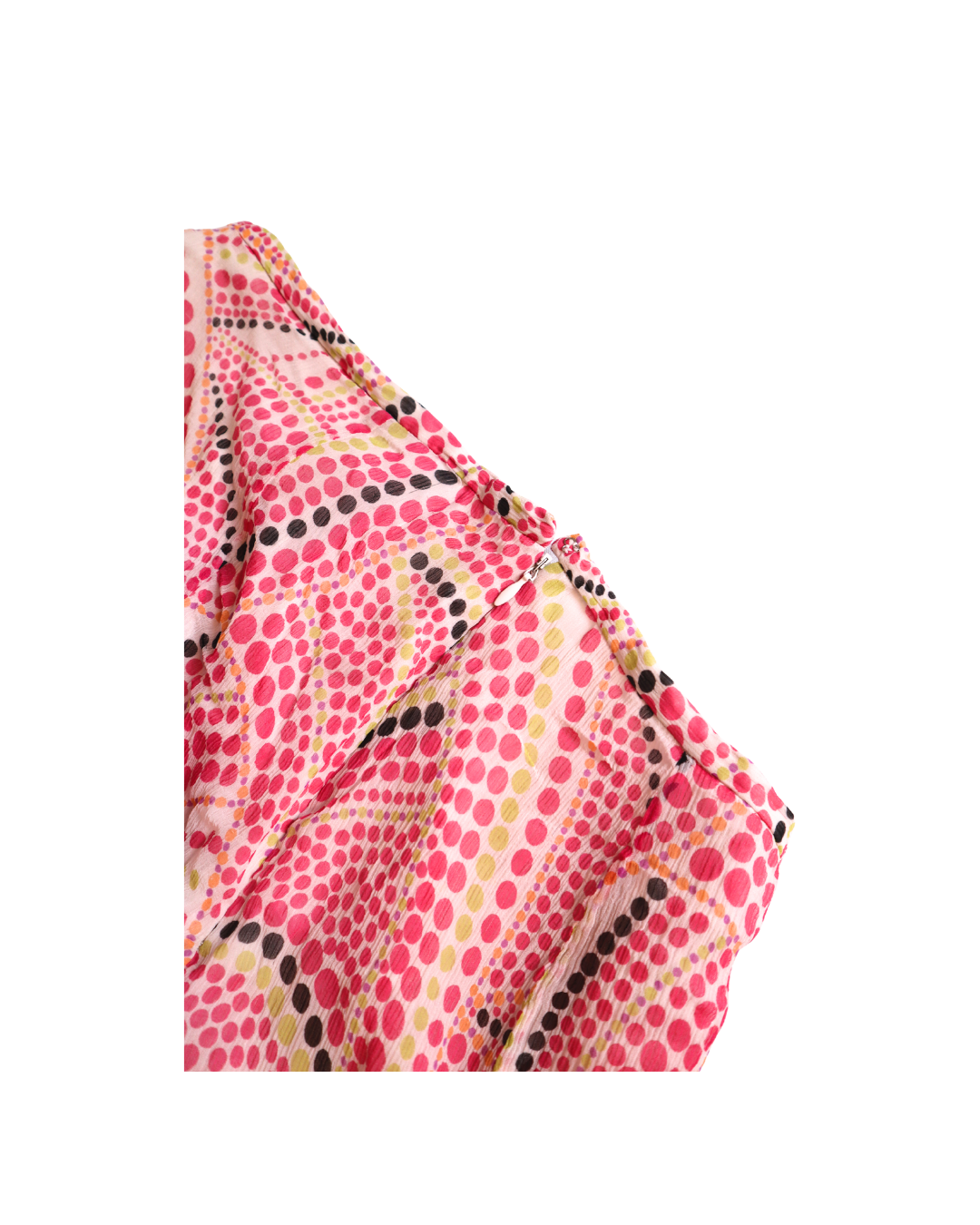 Pink Dot Patterned Midi Low Rise Skirt