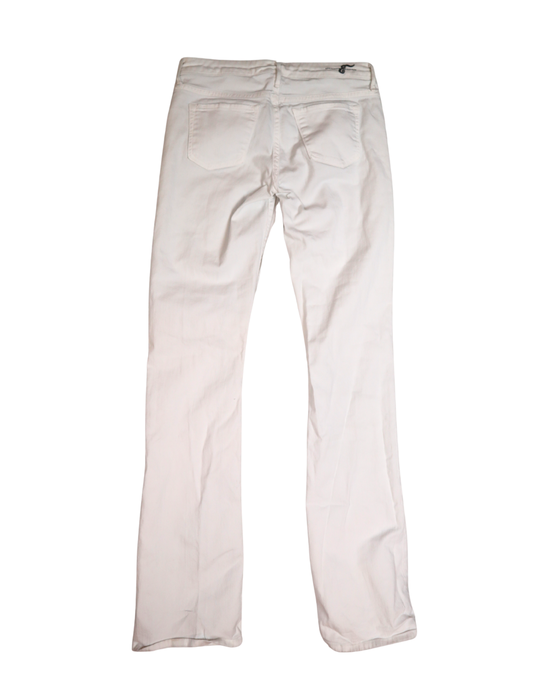White Low Waisted Flare Bottom Jeans